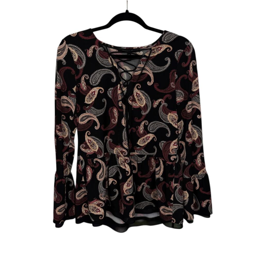 White House Black Market Paisley Blouse Size Small